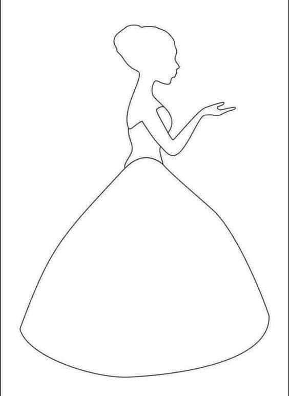 Трафарет девочка в платье
