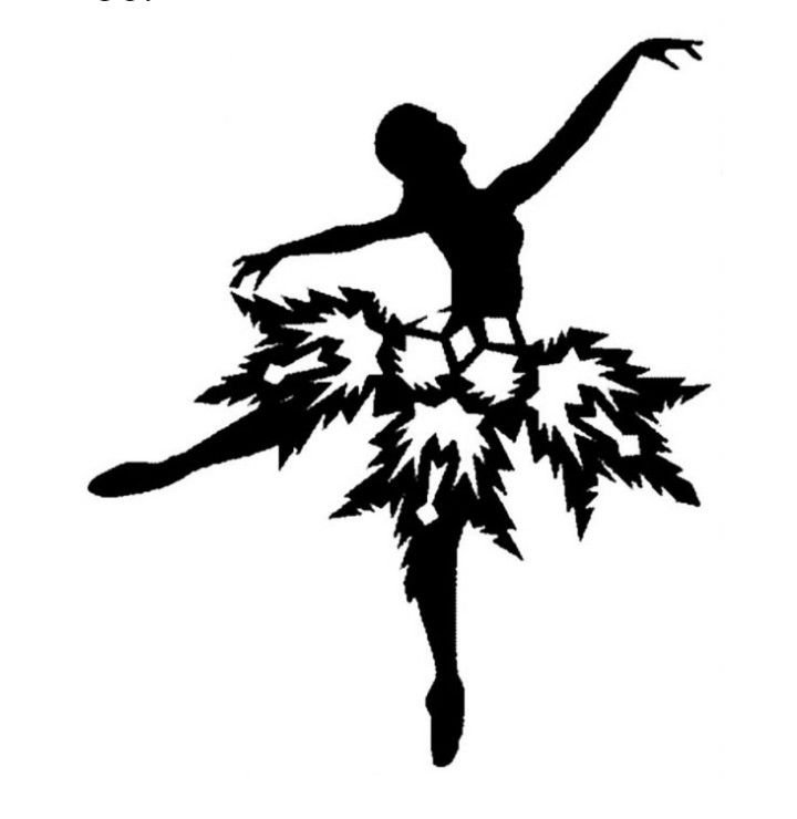 Трафареты на окна балерины