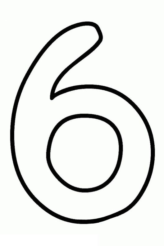 Цифра 6 трафарет