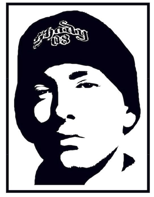 Эминем арт черно белый
