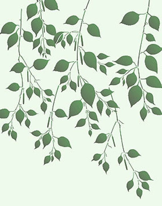 Трафарет для стен ветка