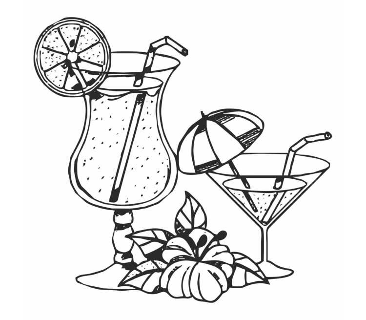 Коктейль раскраска для детей