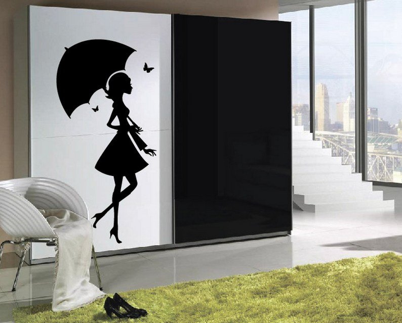 Виниловые наклейки на шкаф