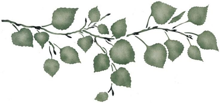 Березовая ветка на прозрачном фоне