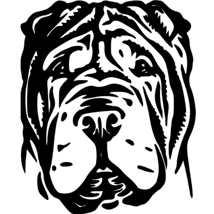 Шарпей трафарет