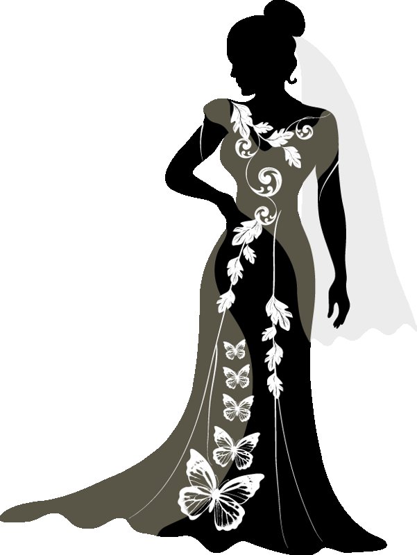 Девушка в платье трафарет