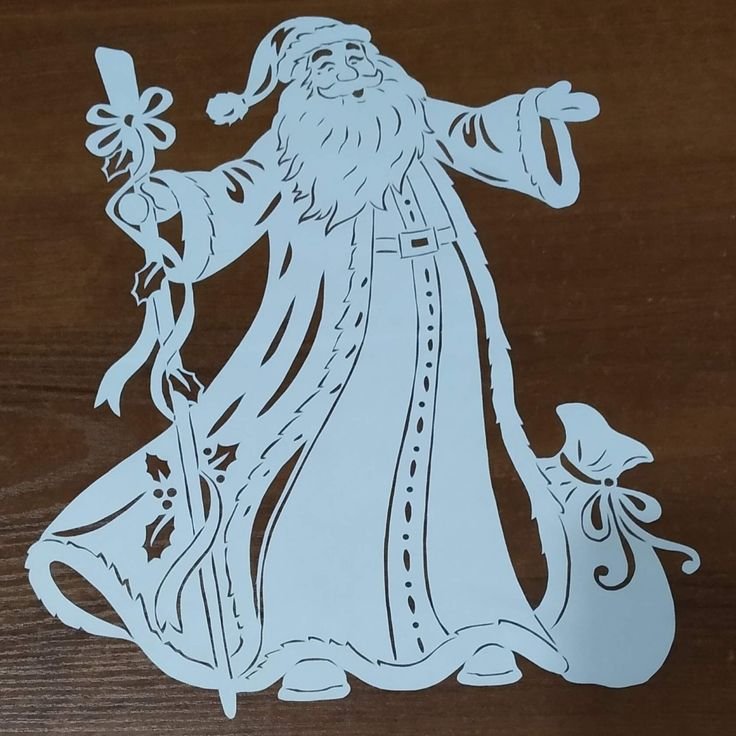 Вытынанки дед Мороз и Снегурочка