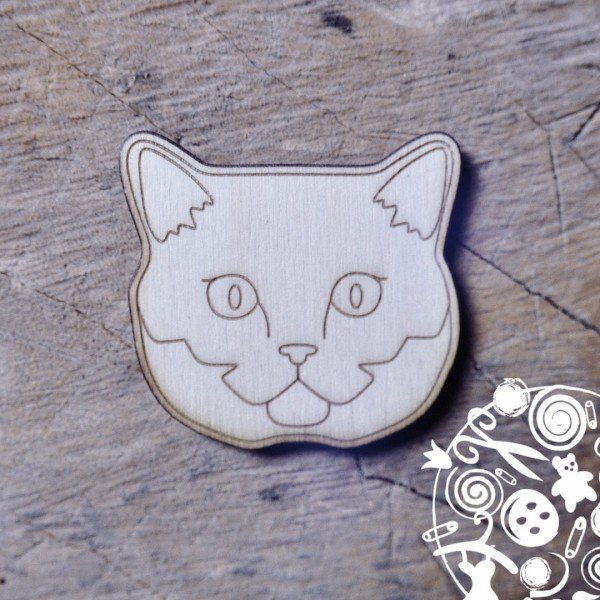 Трафарет кошки для броши