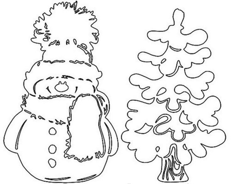 Новогодние трафареты на окна для вырезания