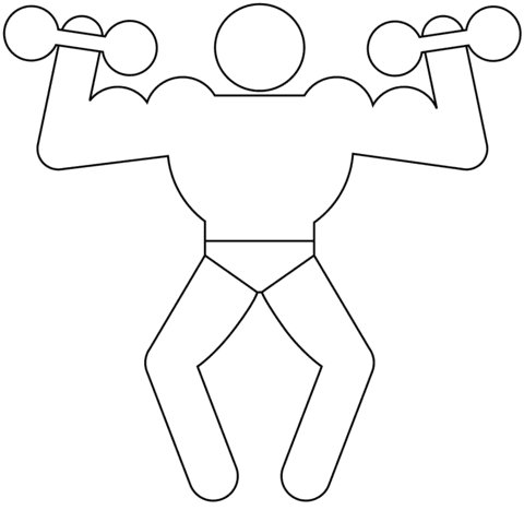 Раскраска силач спортсмен