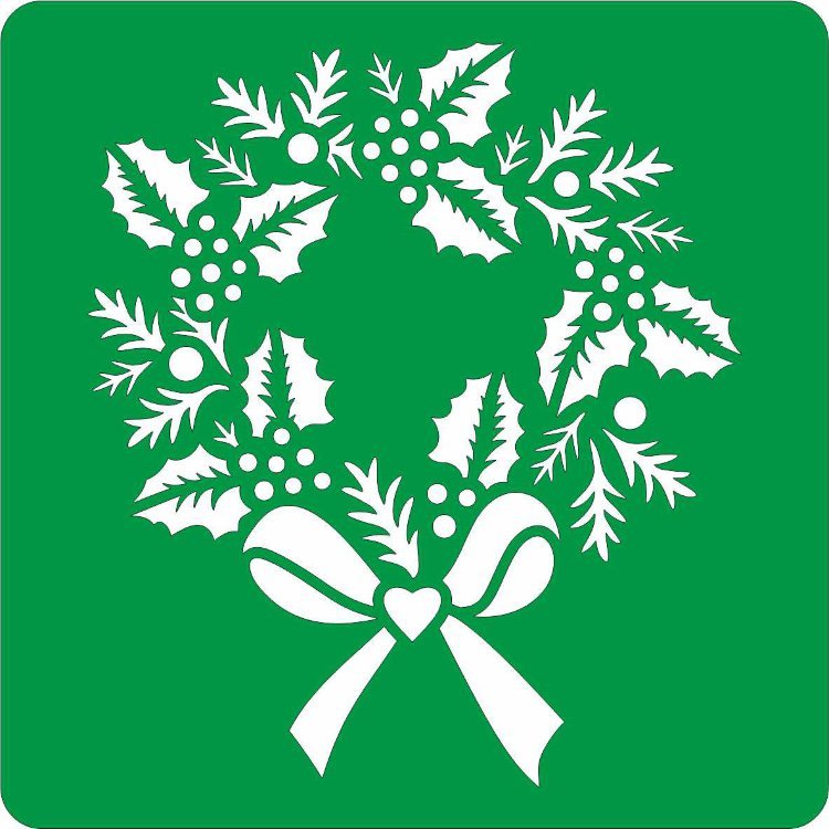 Новогодний венок трафарет