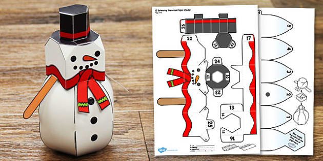 Схема снеговика из бумаги