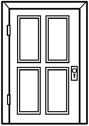 Дверь раскраска для детей
