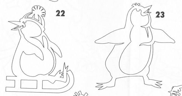 Вытынанки пингвины