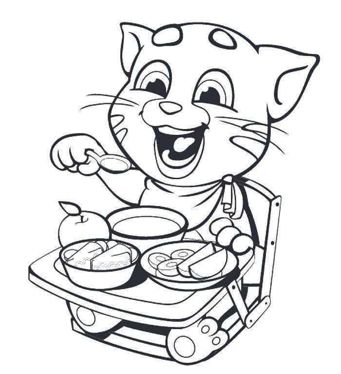 Раскраска кот том