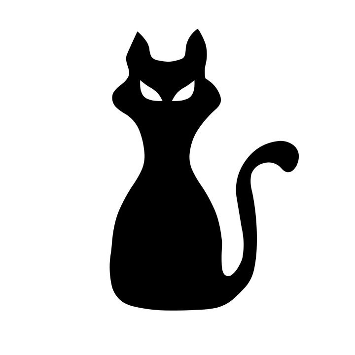 Черная кошка силуэт