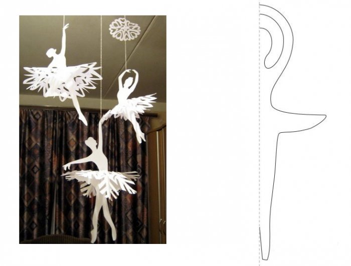 Гирлянда из снежинок балеринок