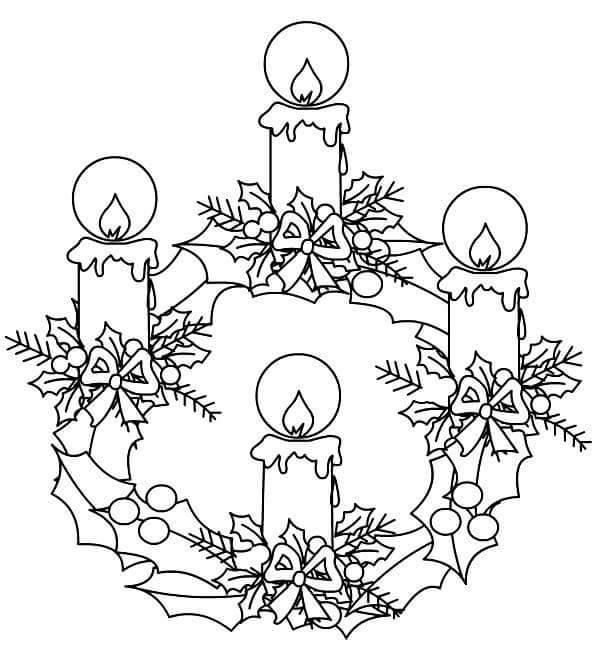 Рождественский венок рисунок
