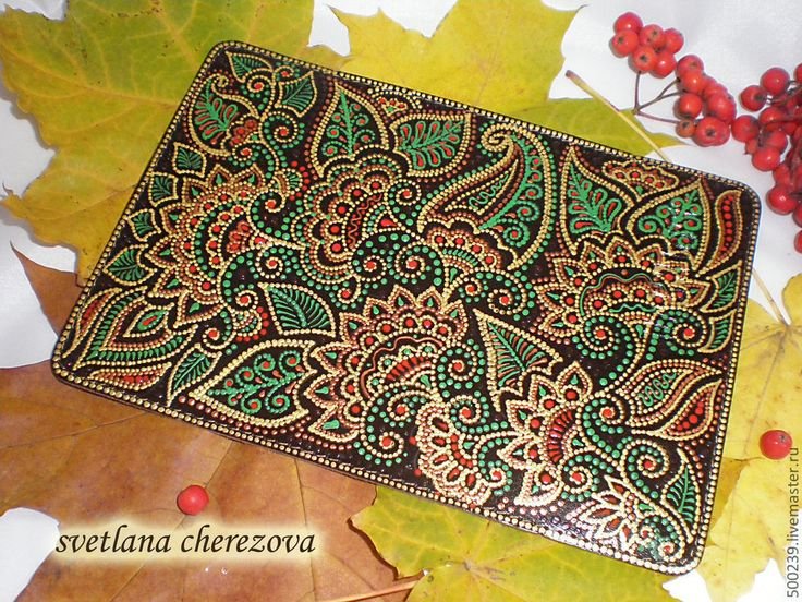 Точечная роспись паспортной обложки