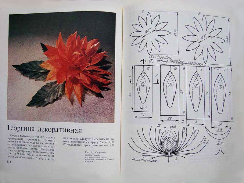 Лист георгина выкройка