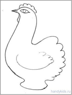 Дымковская игрушка птица трафарет