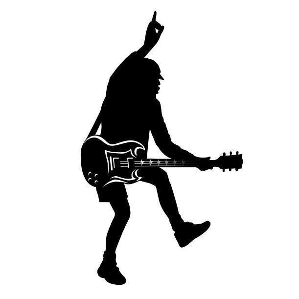 Гитарист силуэт