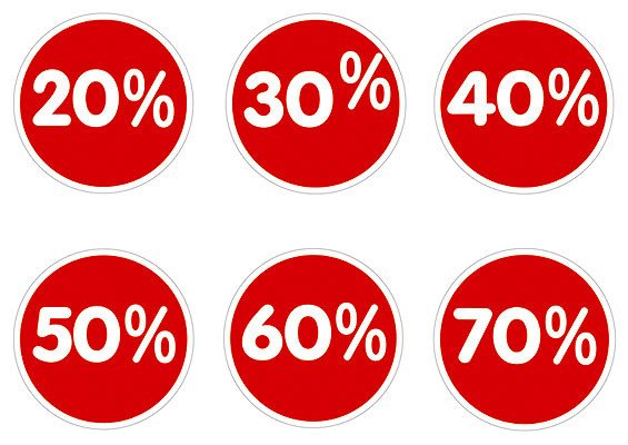 Скидки 20 30 50