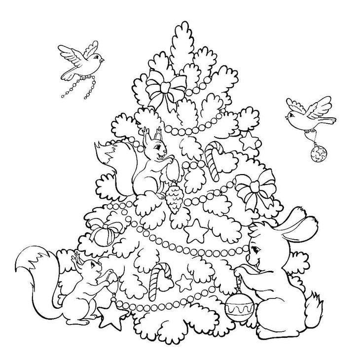 Заяц новый год раскраска