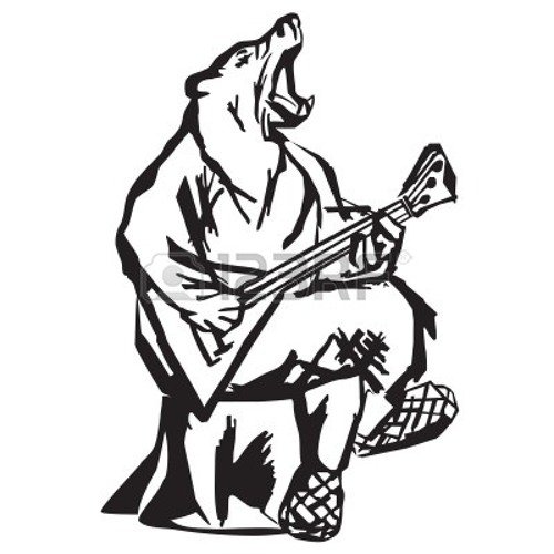 Медведь с балалайкой вектор