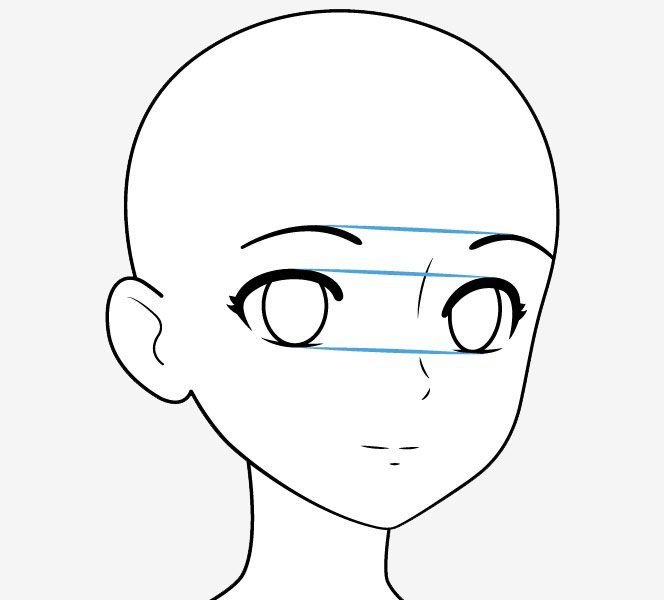 Контур лица для рисования аниме
