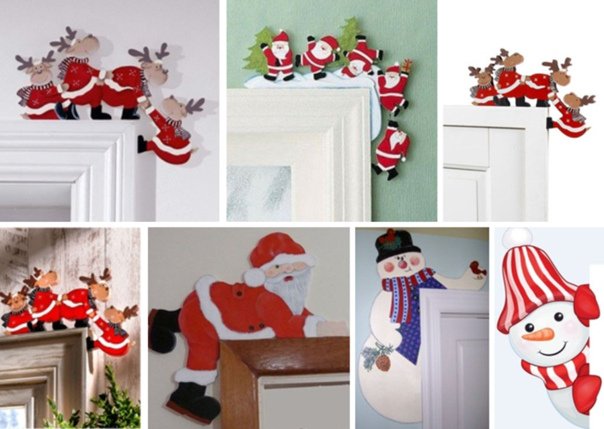 Украшение на угол двери на новый год