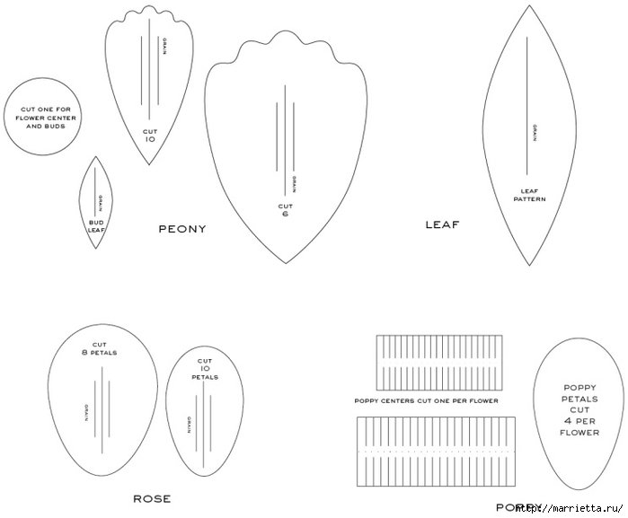 Схемы цветов из гофрированной бумаги