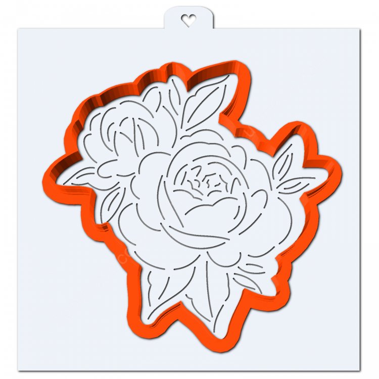 Трафарет розы для пряников