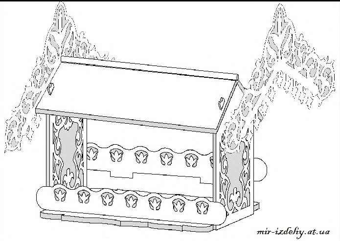Кормушка для птиц из фанеры: чертежи, размеры, выкройки, шаблоны, чем покрасить, фото