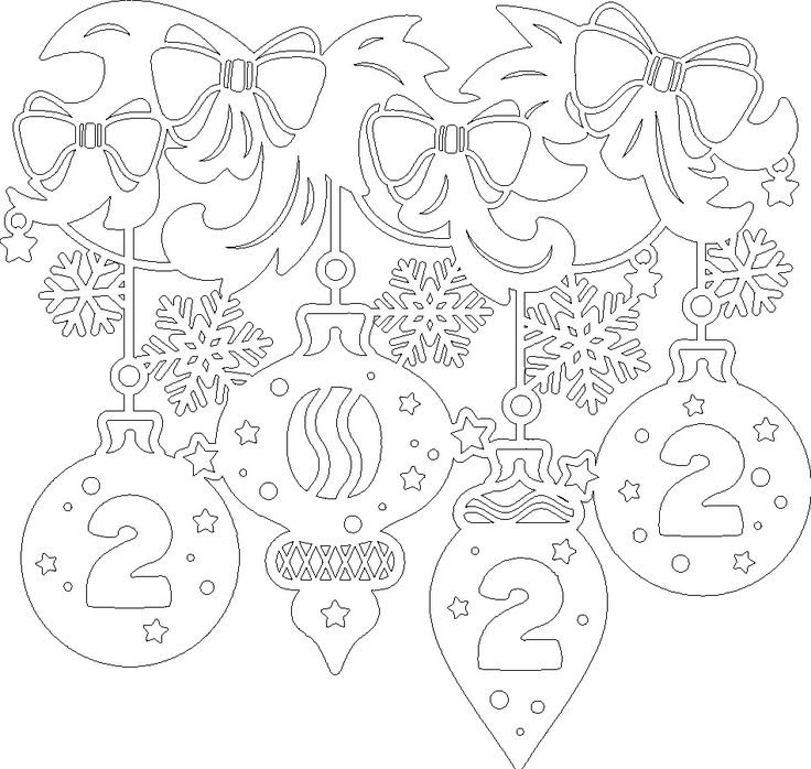 Новогодние трафареты для вырезания