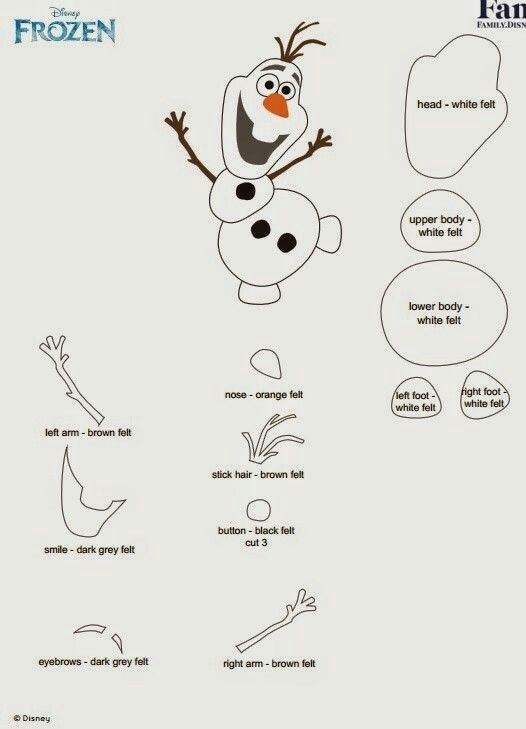 Выкройка снеговика Олафа из холодного сердца