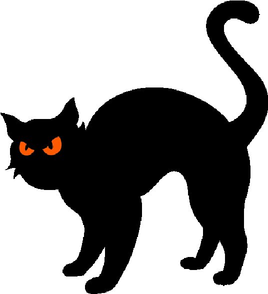 Силуэт кота с выгнутой спиной