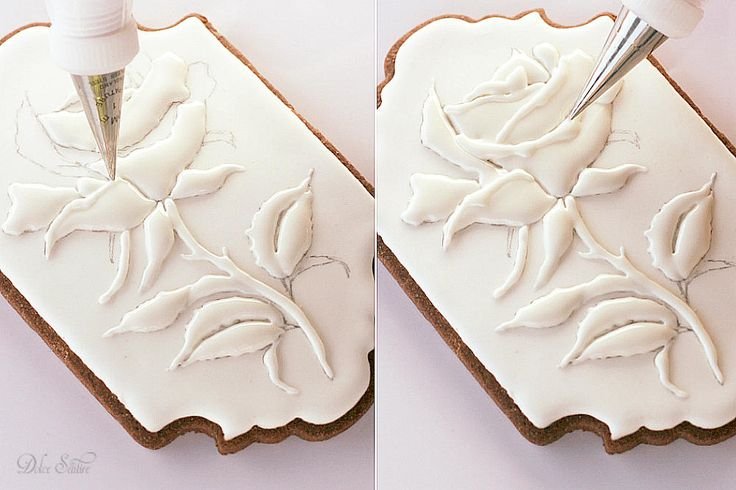 Объемные цветы на пряниках из глазури