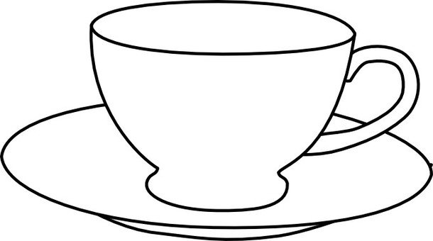Трафарет чашка с блюдцем