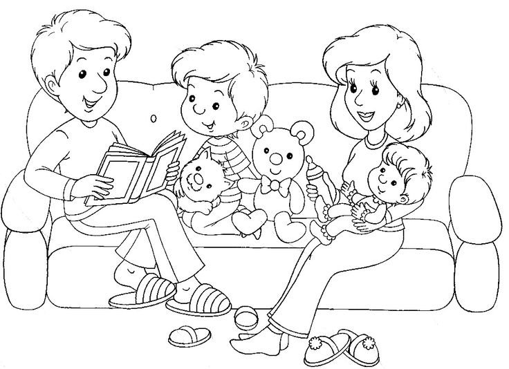 Семья раскраска для детей