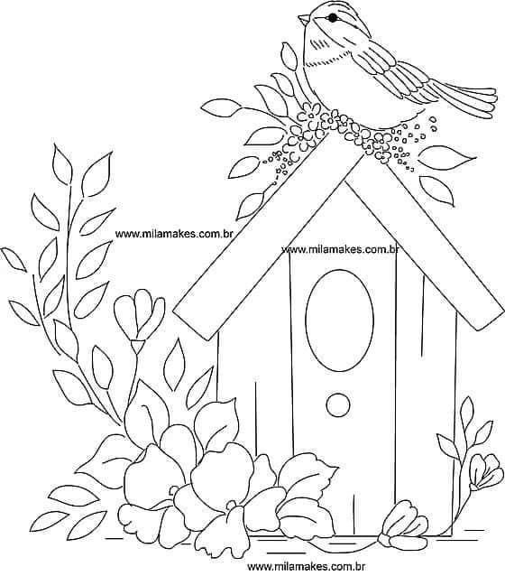 Скворечник для птиц раскраска для детей