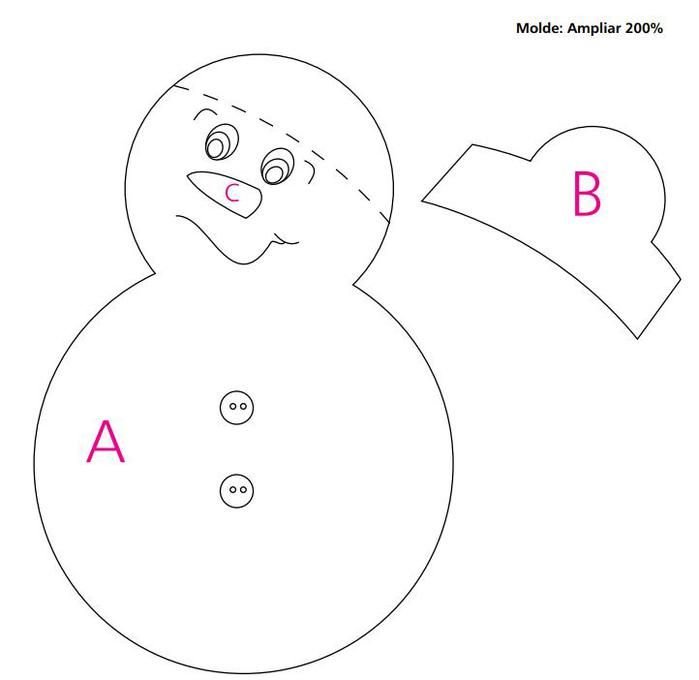 Снеговик из фетра выкройка