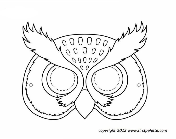 Маска Совы раскраска