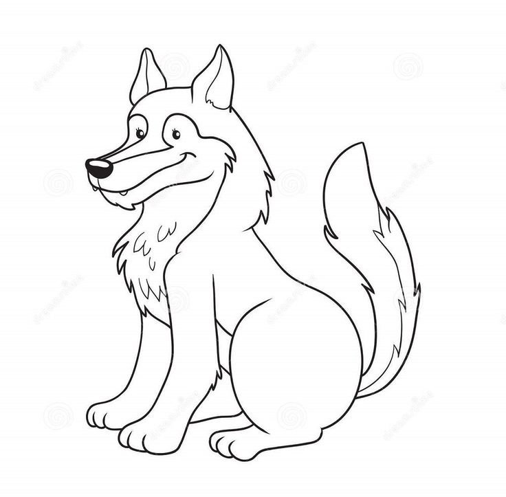 Лиса раскраска для детей