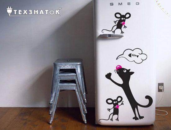 Интерьерные наклейки на холодильник