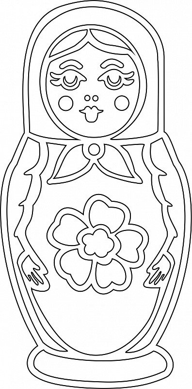 Матрешка трафарет