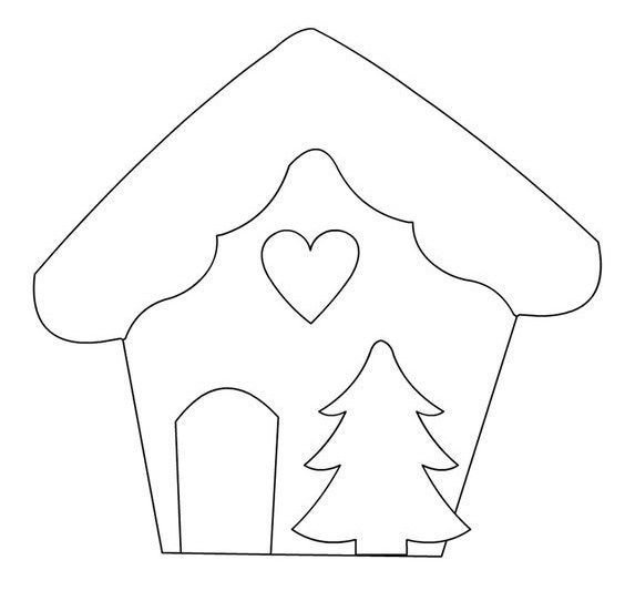 Новогодний домик для вырезания