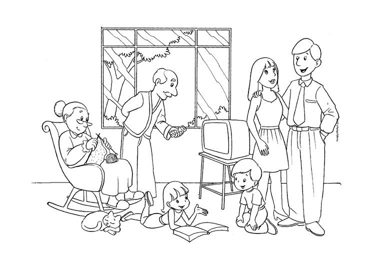 Семья раскраска для детей