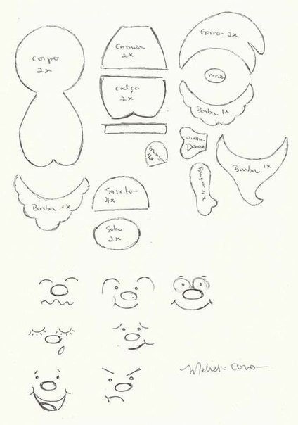 Гномик из фетра шаблон