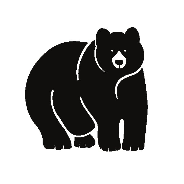 Силуэты животных медведь